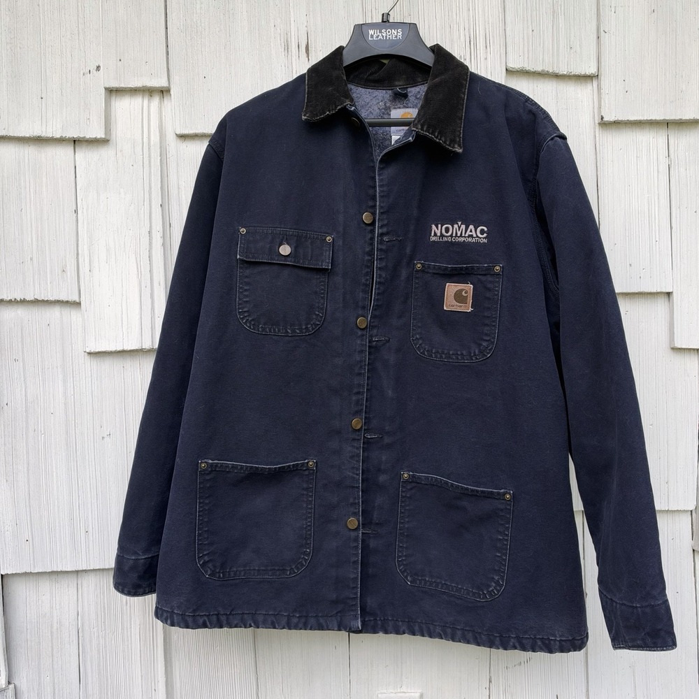 Carhartt Blanket Lined Chore Jacket -Detroit- Coat -Navy- CO2 MDT Vintage